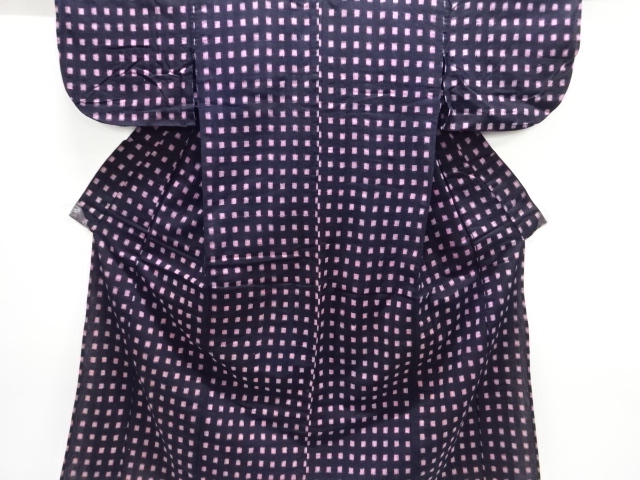 JAPANESE KIMONO / ANTIQUE COTTON AUTHENTIC KURUME KASURI / MASU PATTER